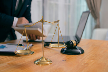 Male lawyer or judge Law and Legal services concept Working at the office