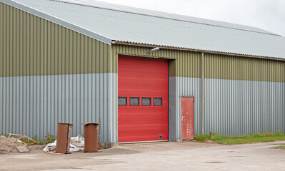 Fototapeta premium Large shed with red door