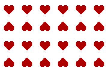 Seamless pattern with Hearts card suit. Endless background. Vector illustration.
