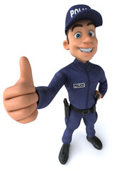 Fun 3D illustration of a cartoon Police Officer