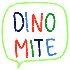 vector illustration of Dino mite wordings