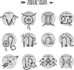set of horoscope icons