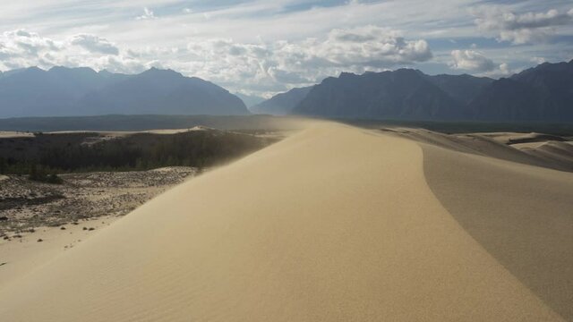 Unique Desert Sands Chara. Siberia tundra picturesque landscape.