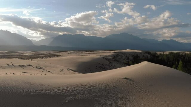 Unique Desert Sands Chara. Siberia tundra picturesque landscape.