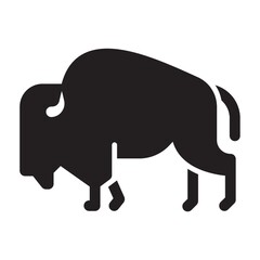 Bison on a white background