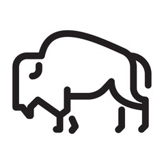 Bison on a white background