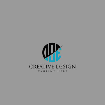  OOE/DDE Letter Logo Design Cross Monogram Icon.