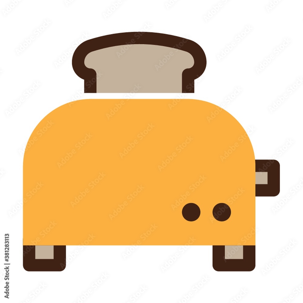 Wall mural Toaster on a white background