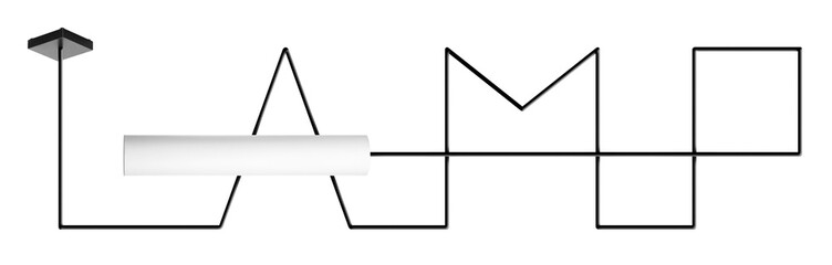 Word "Lamp" on white background