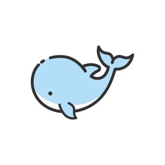 Whale on a white background