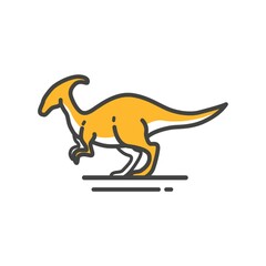 Parasaurolophus on a white background