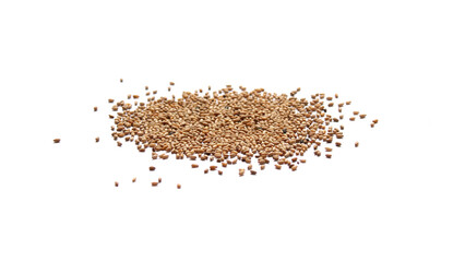 Heap of organic natural sesame seeds over isolated on white background