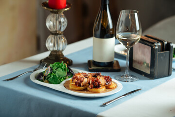 Spanish octopus in galician with greens salad