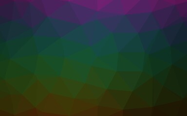 Dark Multicolor, Rainbow vector polygon abstract background. Triangular geometric sample with gradient.  Completely new design for your business.