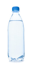 Bottle of clean water on white background