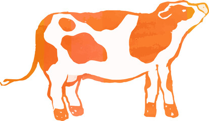 This is a illustration of Hand drawn realistic dairy cowillustration