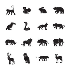 set of wild animals