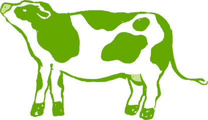 This is a illustration of Hand drawn realistic dairy cowillustration
