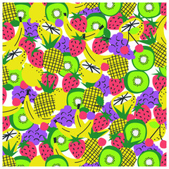 Vector Illustration of fruits seamless pattern