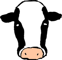 This is a illustration of Hand drawn realistic dairy cowillustration