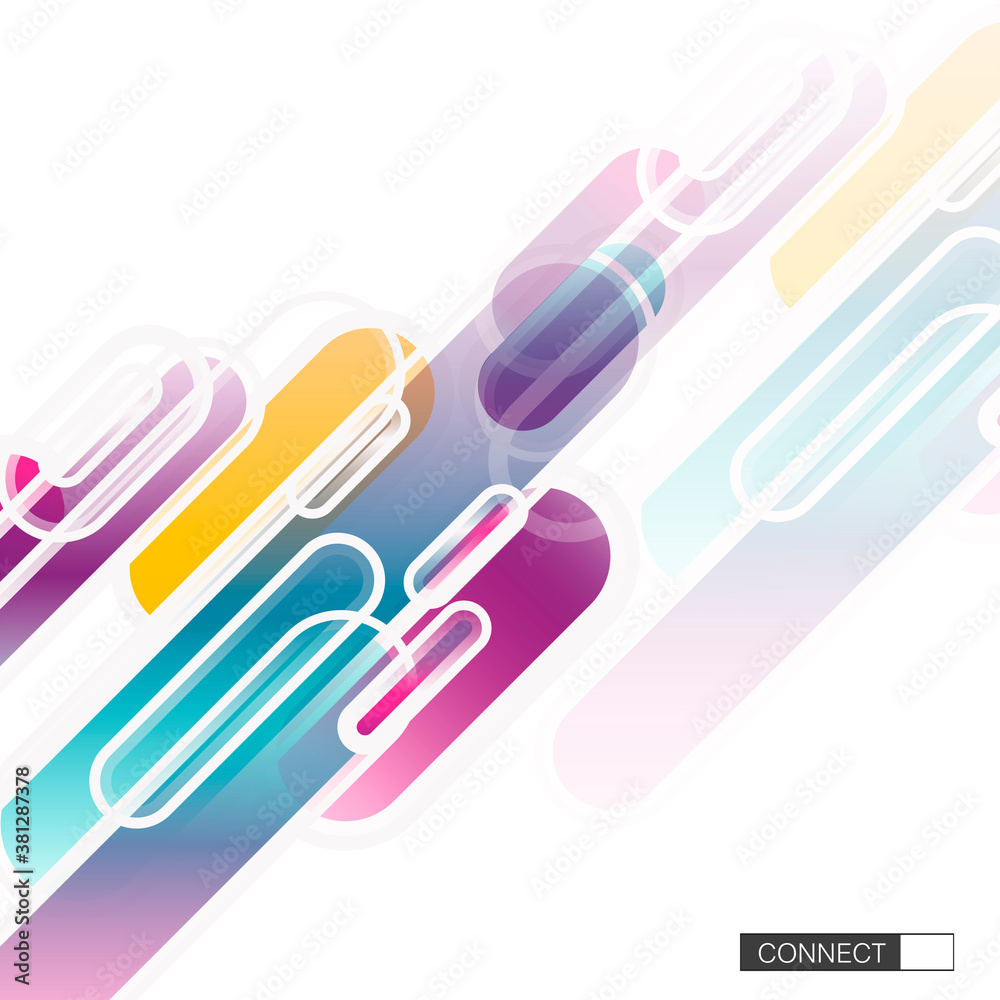 Poster Abstract dynamic geometric background. Flat dynamic shapes connect. Vector illustration