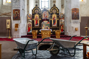 Fototapeta na wymiar Interior of the church of the Holy Trinity (Uniates) in Vilnius, Lithuania