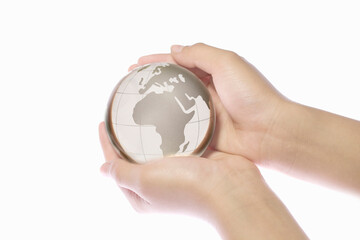子供の手と地球