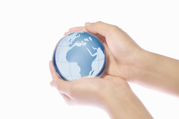 子供の手と地球