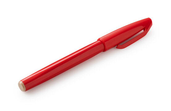 Red Pen On White Background