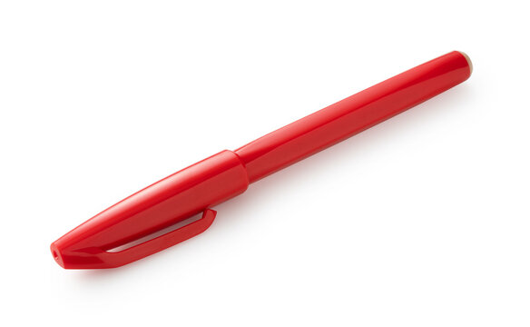 Red Pen On White Background