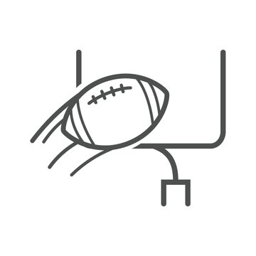 american football and goal post