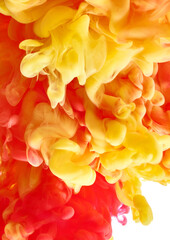 Abstract watercolor drop in water