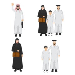 set of middle eastern people icons