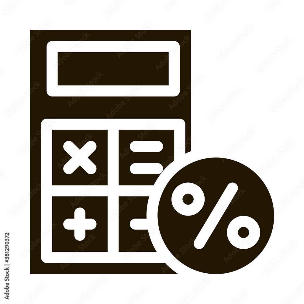 Canvas Prints Math Calculator for Calculations glyph icon vector. Math Calculator for Calculations Sign. isolated symbol illustration