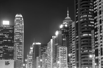 Skyline of midtown of Hong Kong city at night