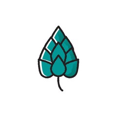 Blue cornflower bud clip art.