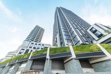 High rise modern residential building in Hong Kong city