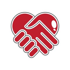 Obraz premium handshake heart symbol