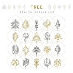 Set of tree template icons