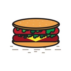 German sausage sandwich.