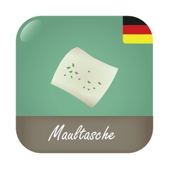 Maultasche with German flag badge icon.