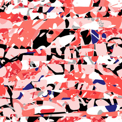 Seamless abstract terrazzo pattern in Burnt Coral shades. Modern graphic background, wallpaper, fabric textile print, social media, stationery, card, design clipart. Trendy pastel color texture
