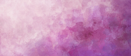 Obraz premium Watercolor background in pink and white painting with cloudy distressed texture and marbled grunge, gradient soft fog or hazy lighting and pastel colors
