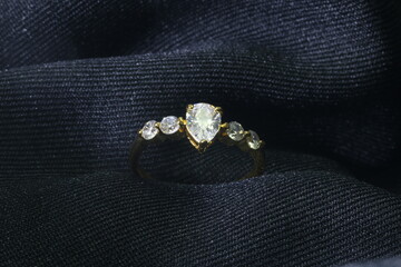 Golden Wedding Ring with Diamond