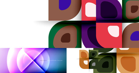 Set of various geometric abstract backgrounds. Collection of universal wallpapers