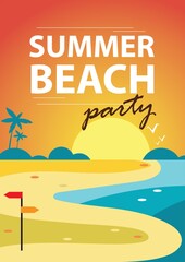 Fototapeta na wymiar summer beach party poster design