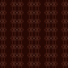 gold openwork ornament on a dark brown background. seamless pattern.