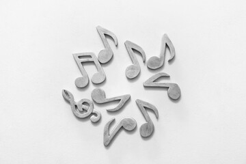 Music notes on white background