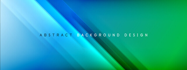 Motion concept neon shiny lines on liquid color gradients abstract backgrounds. Dynamic shadows and lights templates for text