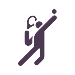 Tennis player serving